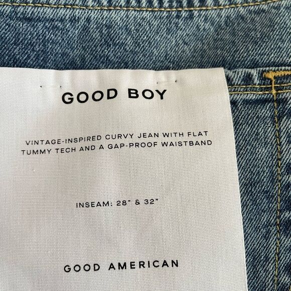 NWT! Good American Good Boy High Rise Double Slit Jeans Size 16. - Picture 6 of 6
